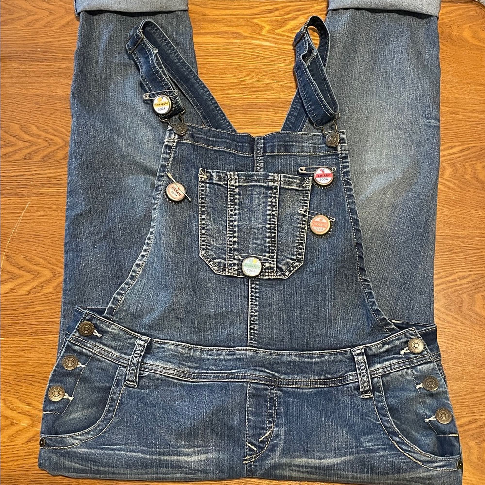 🟦🟦 Wallflower Vintage Denim Overalls with Button Accents (size XL) - Picture 4 of 12